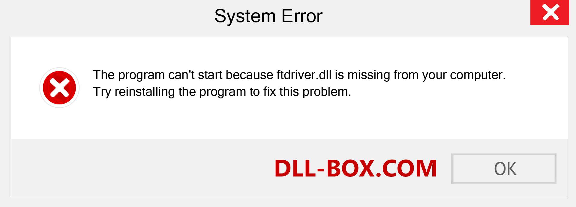  ftdriver.dll file is missing?. Download for Windows 7, 8, 10 - Fix  ftdriver dll Missing Error on Windows, photos, images